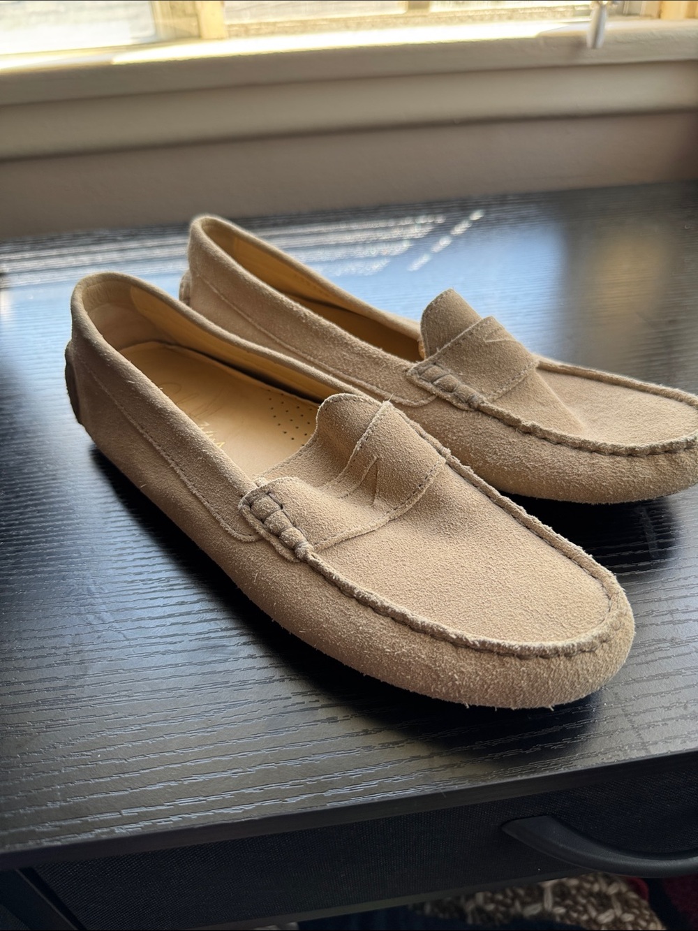 Cole Haan women Suede Penny Loafers in Taupe